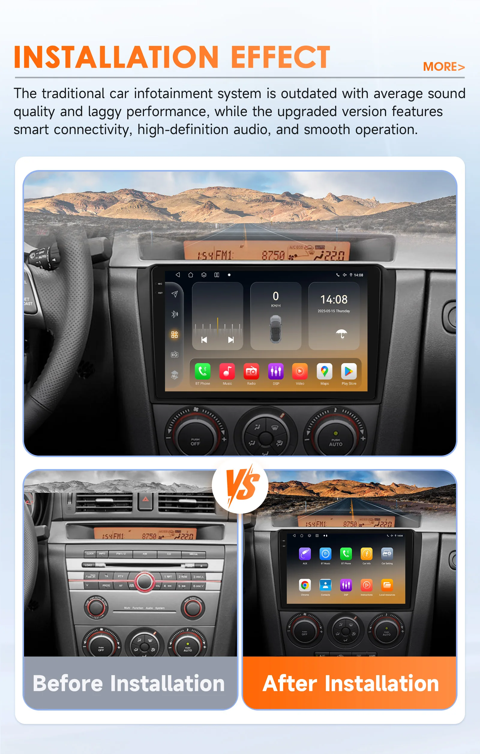 9" Hizpo 2Din CarPlay Android Auto Car Radio for Mazda 3 2004 - 2009 Snapdragon 6115 Headunit GPS Navi 4G BT RDS DSP SWC 360°CAM