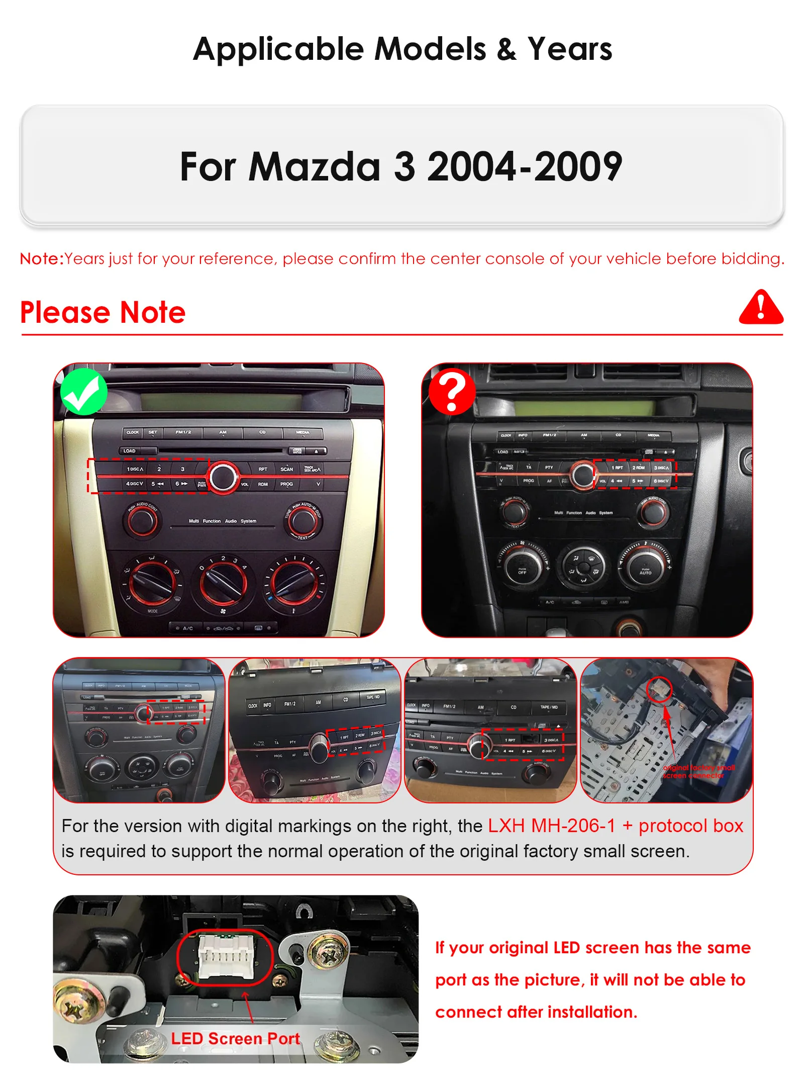 9" Hizpo 2Din CarPlay Android Auto Car Radio for Mazda 3 2004 - 2009 Snapdragon 6115 Headunit GPS Navi 4G BT RDS DSP SWC 360°CAM