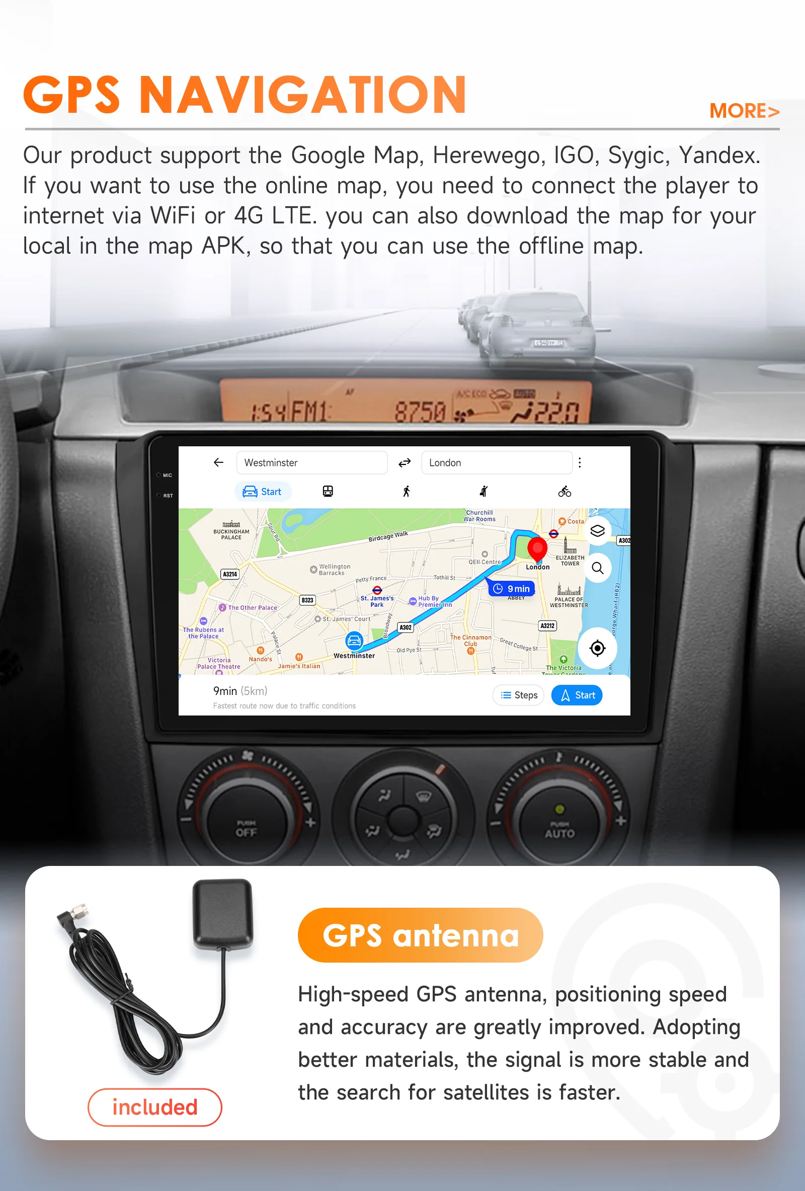 9" Hizpo 2Din CarPlay Android Auto Car Radio for Mazda 3 2004 - 2009 Snapdragon 6115 Headunit GPS Navi 4G BT RDS DSP SWC 360°CAM