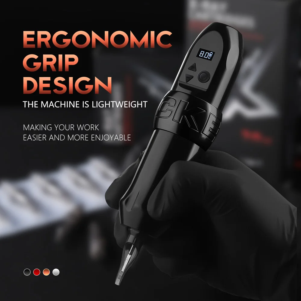Kiss of Dragon Rocket Wireless Tattoo Machine Pen Gun Rotary Battery Strong Coreless Motor LCD Digital Display for Artist Body
