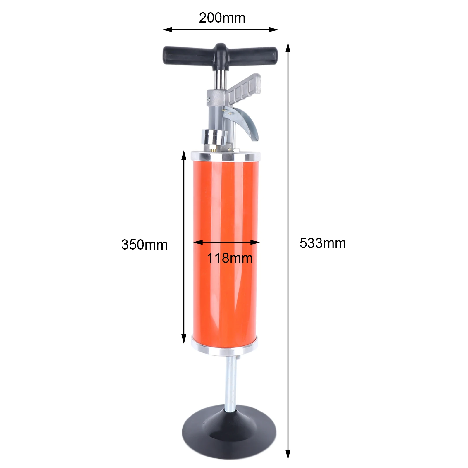 Portable High Pressure Toilet Plunger Manual Sink Plunger Air Drain Blaster Pump 4" Drain Cleaning Tool