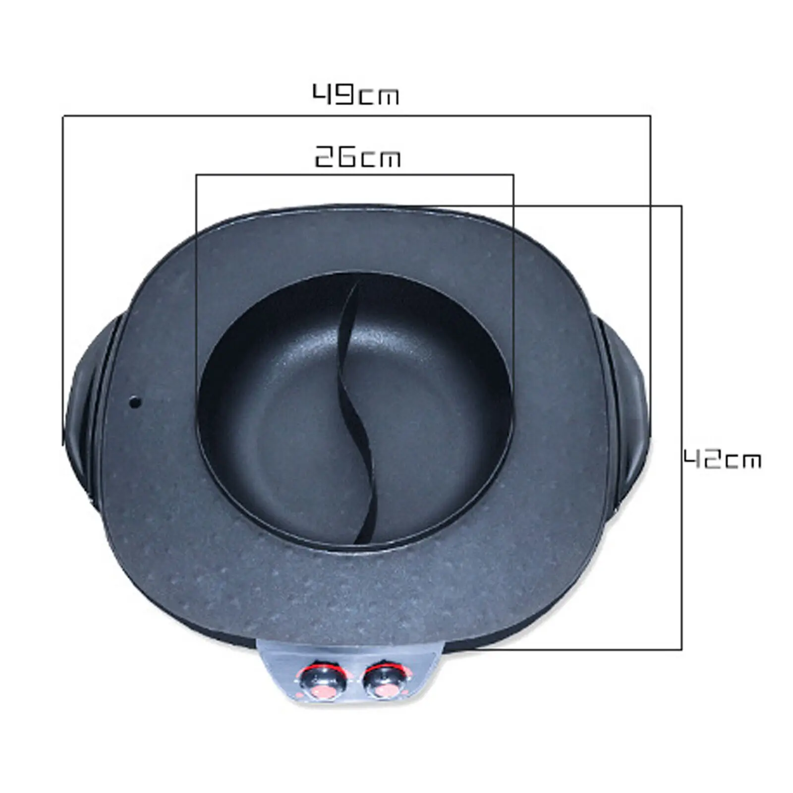 2 in 1 Hot Pot Oven Smoke Free Grill Machine Electric Hot Pot BBQ Grill Pan-