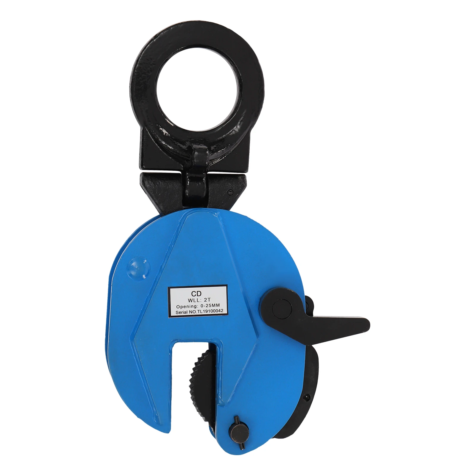 2T/4409.25lbs Vertical Plate Clamp Steel Plate Lifting Jaw Opening Up for Lifting and Transporting Grip Range 0-25mm/0-0.98in