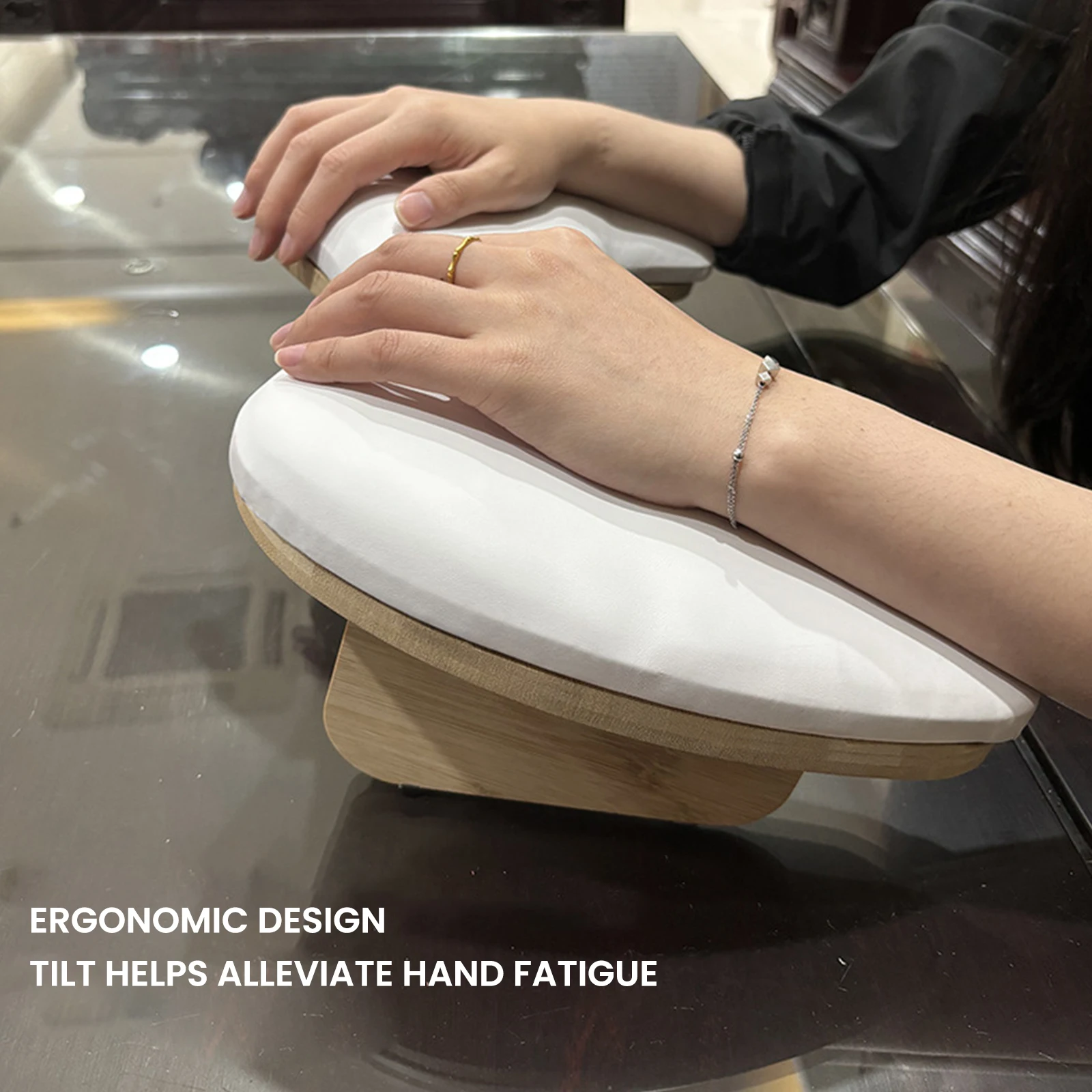 Two Hands Nail Art Hand Pillow Portable Removable Stand "U" Design Manicure Stand Hand Pillow PU Material Hand Pillow Cushion