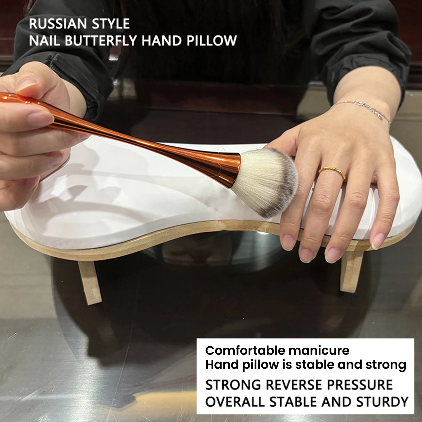 Two Hands Nail Art Hand Pillow Portable Removable Stand "U" Design Manicure Stand Hand Pillow PU Material Hand Pillow Cushion