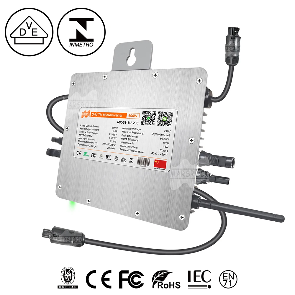 Deye 600W Inverter 20-60VDC To AC184-265V, Two MPPT IP67 Built-in WiFi ,Ship From EU Solar Grid On Inverter