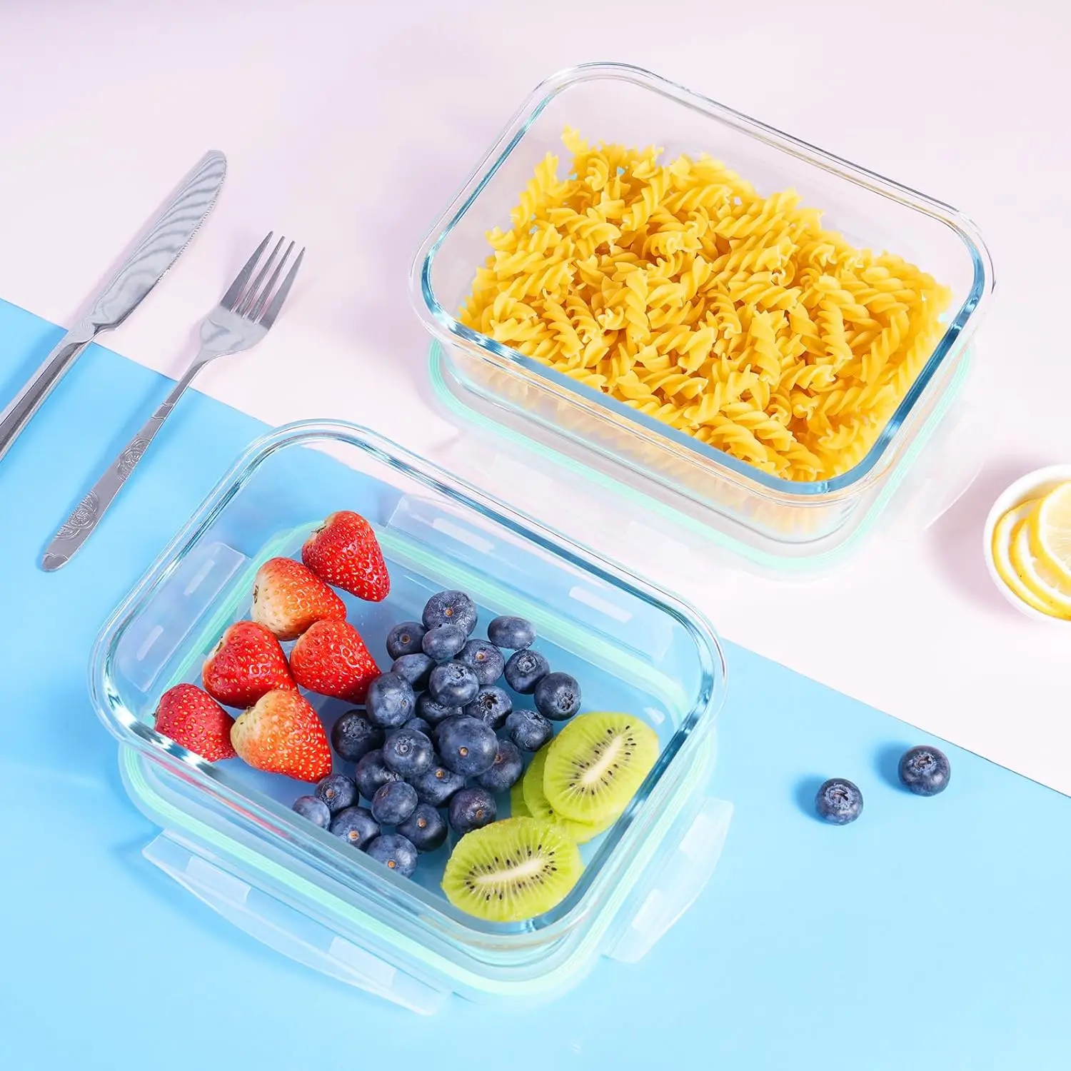 SIAZIH High Borosilicate Glass Food Storage Container With Lid Microwave Heating Sealed Lunch Box Refrigerated Fresh