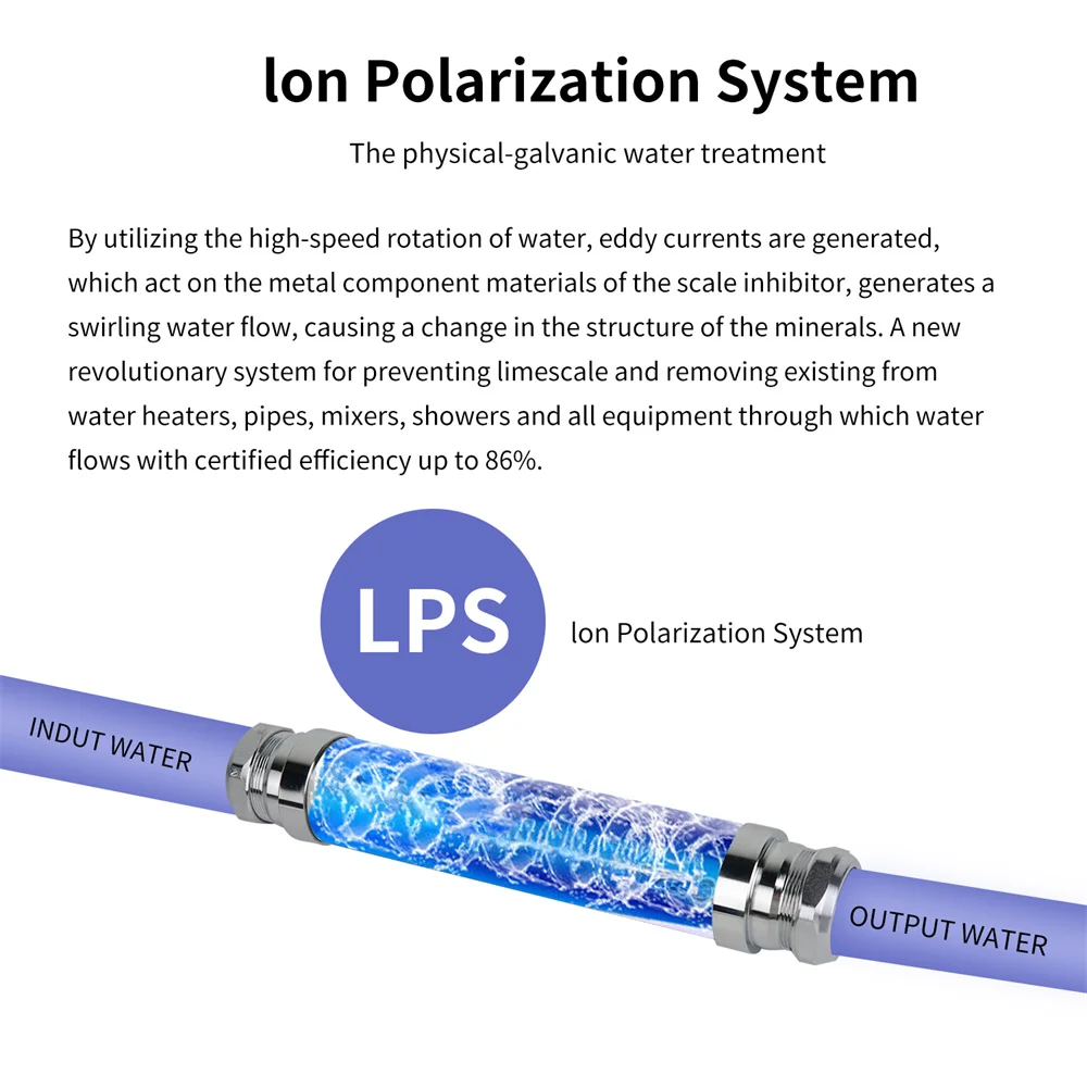 Whole House Scale Inhibition Inline Water Softener System Descaler Water Filter Purifier Home Hard Water Water Filter Purifier