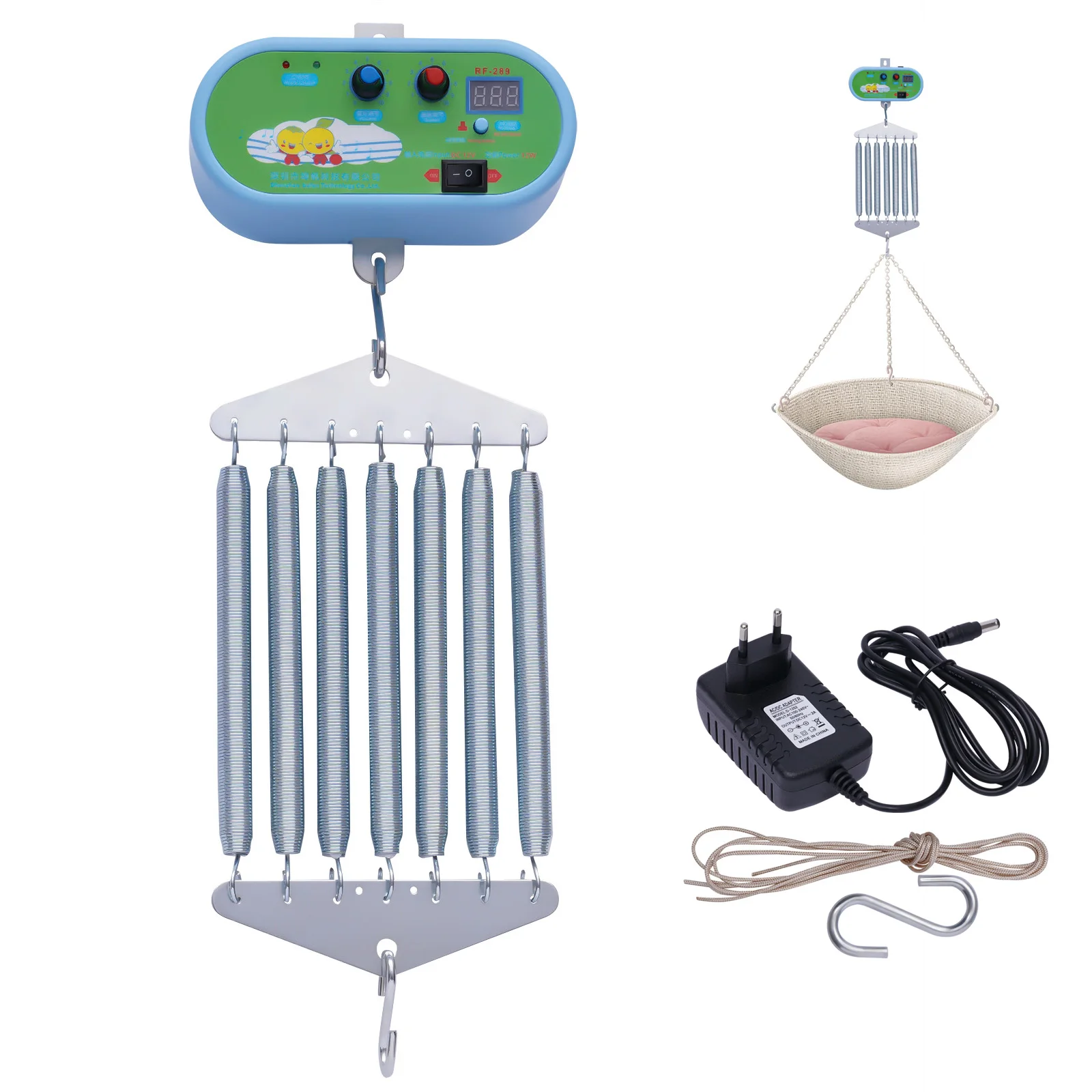 Electric Baby Swing Controller, Hanging Electric Cradle Control w/Adjustable Timer Swing Spring for Baby