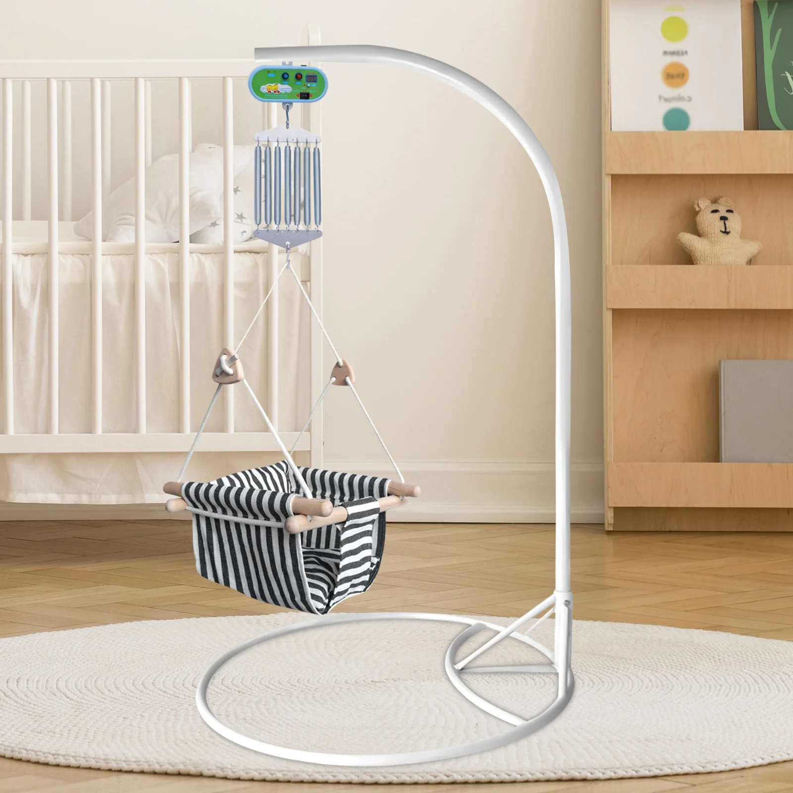 Electric Baby Swing Controller, Hanging Electric Cradle Control w/Adjustable Timer Swing Spring for Baby
