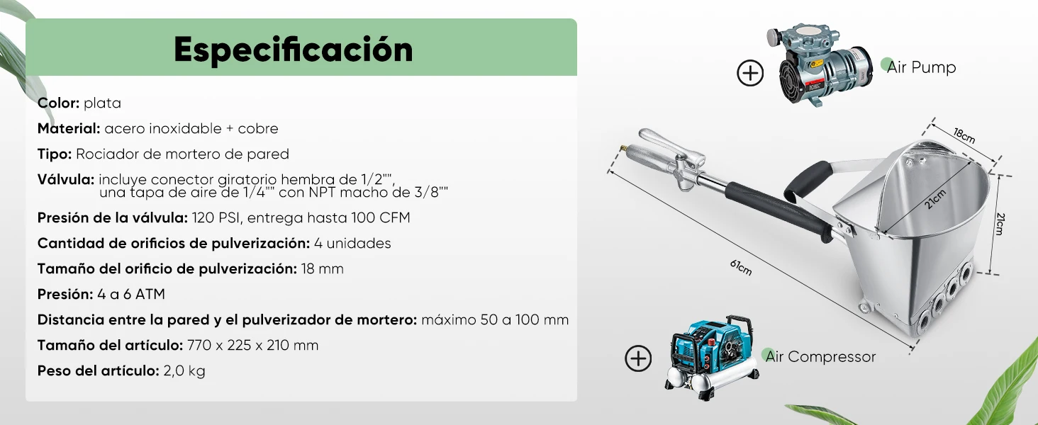 Mortar Spray Gun, Cement Mortar Spray Gun, Wall Spray Gun, 4-Nozzle Cement Mortar Spray Gun, Coated Mortar Spray Gun