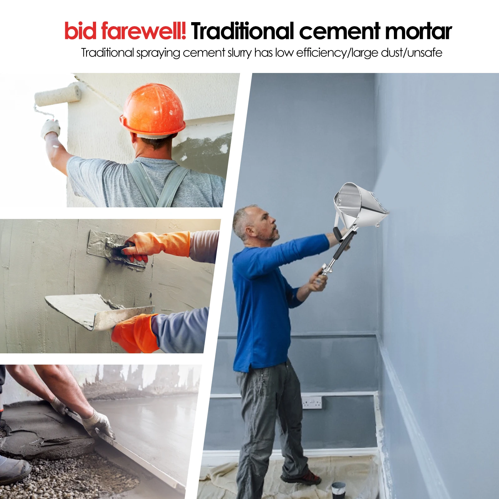Mortar Spray Gun, Cement Mortar Spray Gun, Wall Spray Gun, 4-Nozzle Cement Mortar Spray Gun, Coated Mortar Spray Gun