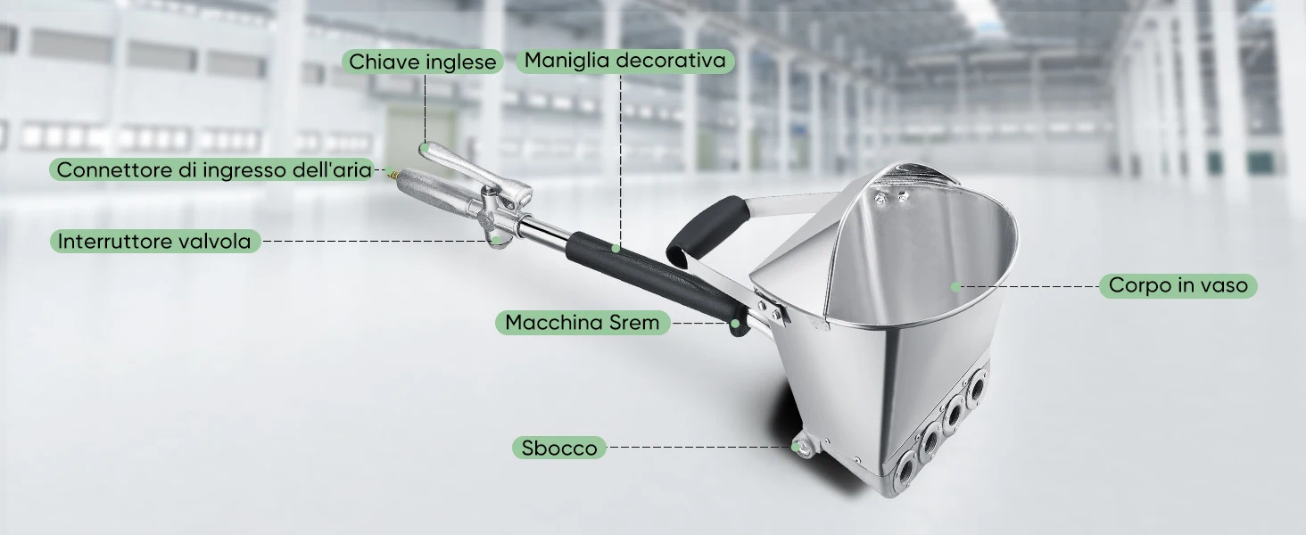 Mortar Spray Gun, Cement Mortar Spray Gun, Wall Spray Gun, 4-Nozzle Cement Mortar Spray Gun, Coated Mortar Spray Gun
