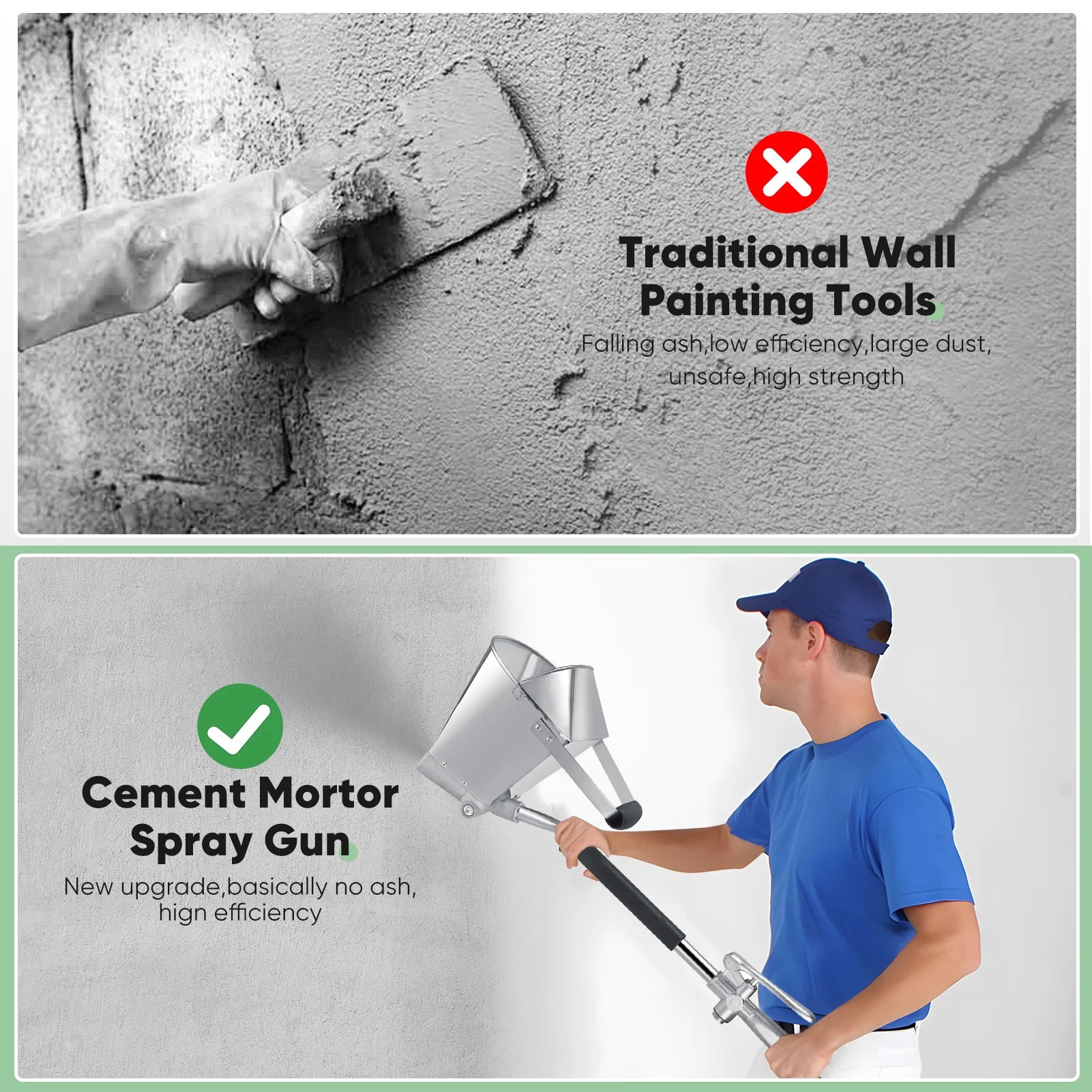 Mortar Spray Gun, Cement Mortar Spray Gun, Wall Spray Gun, 4-Nozzle Cement Mortar Spray Gun, Coated Mortar Spray Gun
