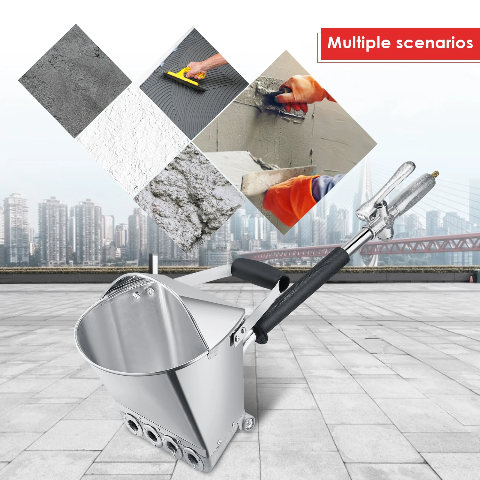 Mortar Spray Gun, Cement Mortar Spray Gun, Wall Spray Gun, 4-Nozzle Cement Mortar Spray Gun, Coated Mortar Spray Gun
