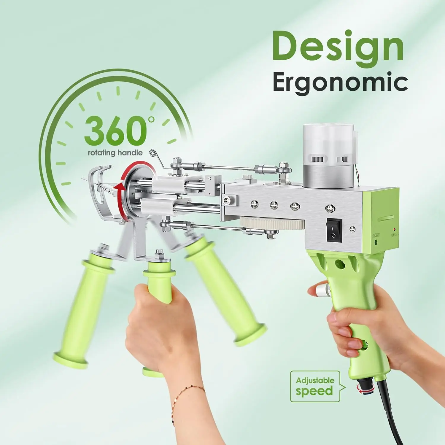 2in1 tufting gun, Aomdom tufting gun electric 7-21mm tufting gun 5-40mm/s cutting pile and ring pile tufting gun set