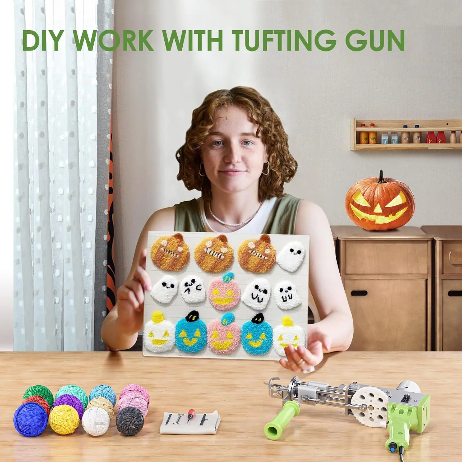 2in1 tufting gun, Aomdom tufting gun electric 7-21mm tufting gun 5-40mm/s cutting pile and ring pile tufting gun set