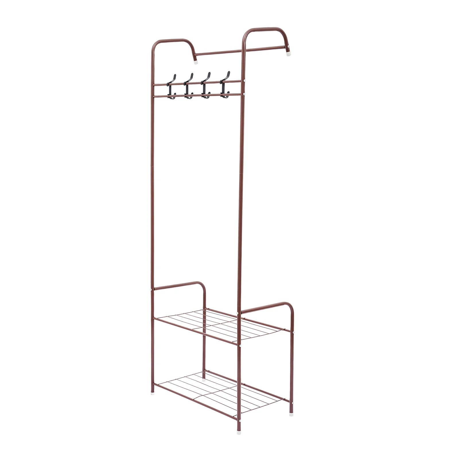 Independent Hanger Brown Metal Shoe Hanger 4 Hooks Clothes Rack Clothes Hangers Coat Hanger Stand Wardrobe Stand