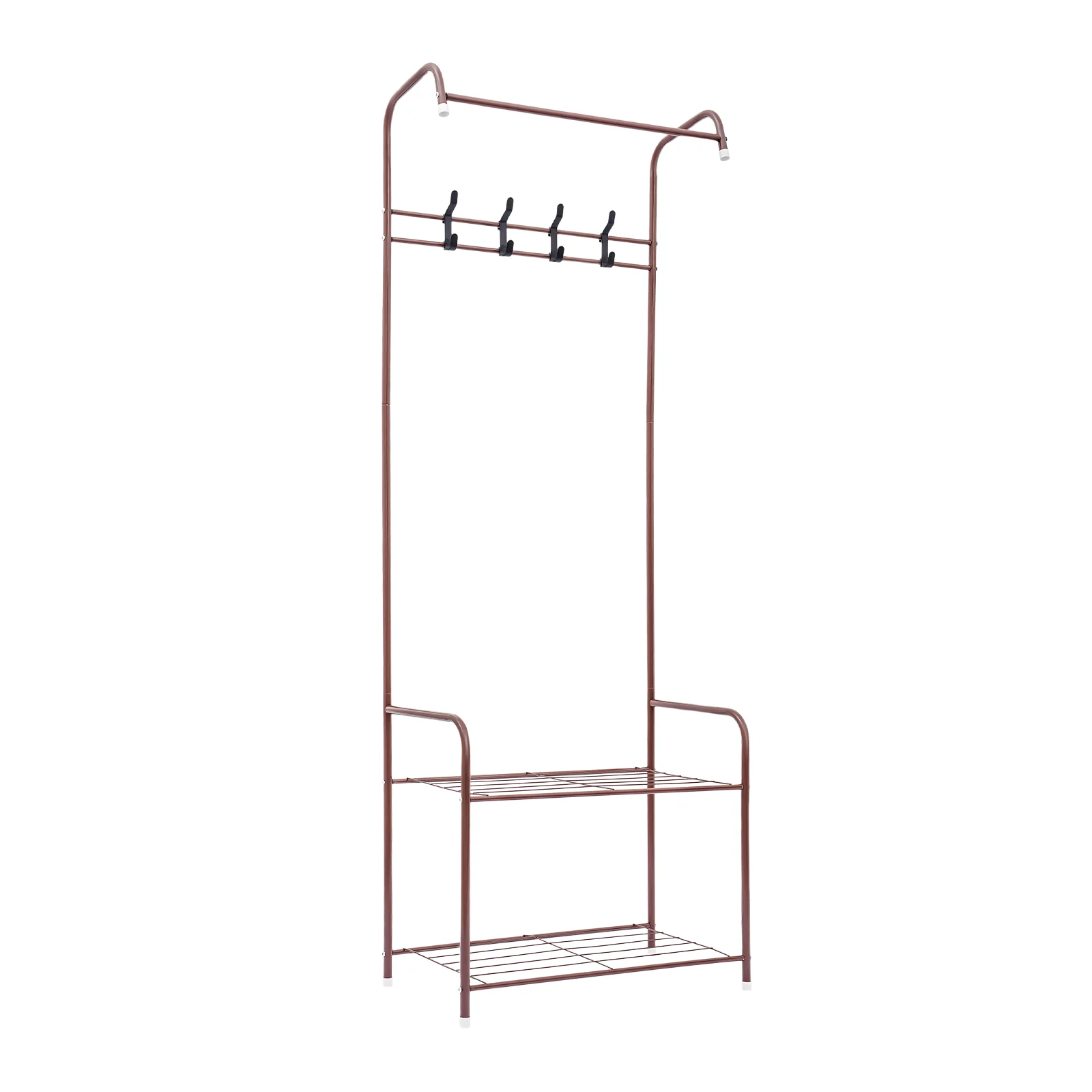 Independent Hanger Brown Metal Shoe Hanger 4 Hooks Clothes Rack Clothes Hangers Coat Hanger Stand Wardrobe Stand