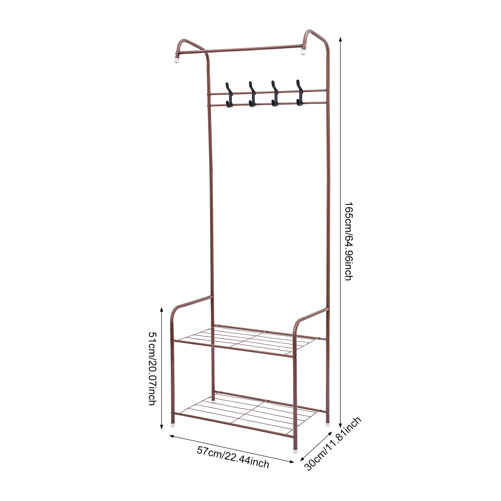 Independent Hanger Brown Metal Shoe Hanger 4 Hooks Clothes Rack Clothes Hangers Coat Hanger Stand Wardrobe Stand