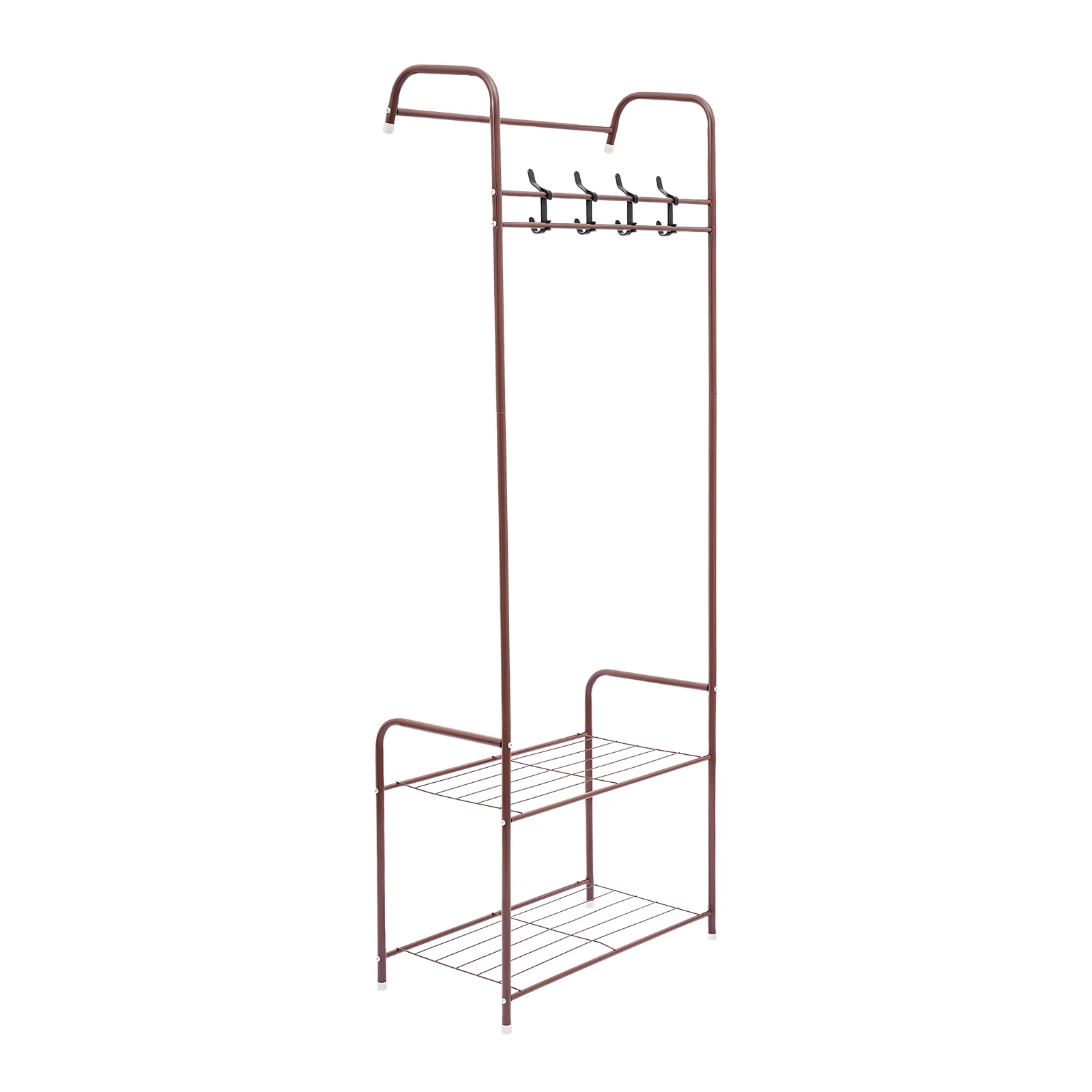 Independent Hanger Brown Metal Shoe Hanger 4 Hooks Clothes Rack Clothes Hangers Coat Hanger Stand Wardrobe Stand