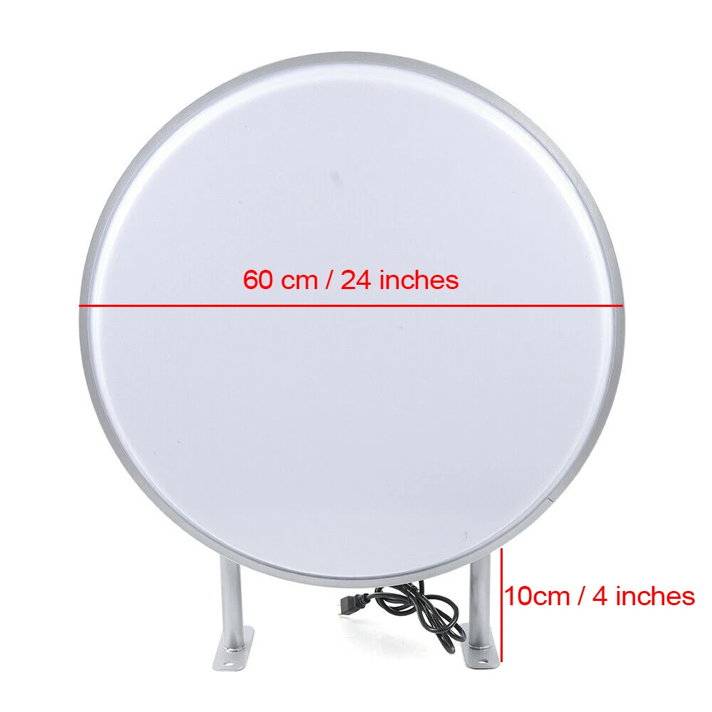 LOGO Sign Light Outdoor LED Light Box Wall-mounted Billboard Round 60cm/24", White