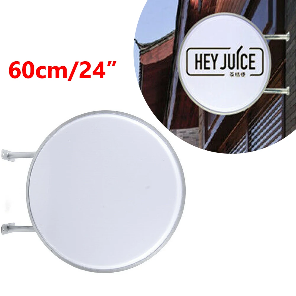 LOGO Sign Light Outdoor LED Light Box Wall-mounted Billboard Round 60cm/24", White