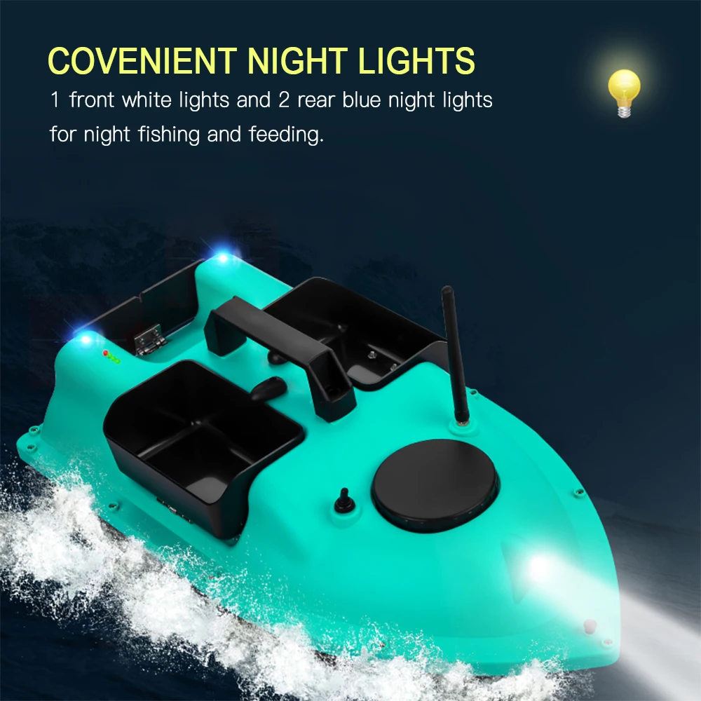 Wireless GPS Fishing Bait Boat with 3 Bait Containers Remo Control Bait Boat with 16-points GPS Positioning Function