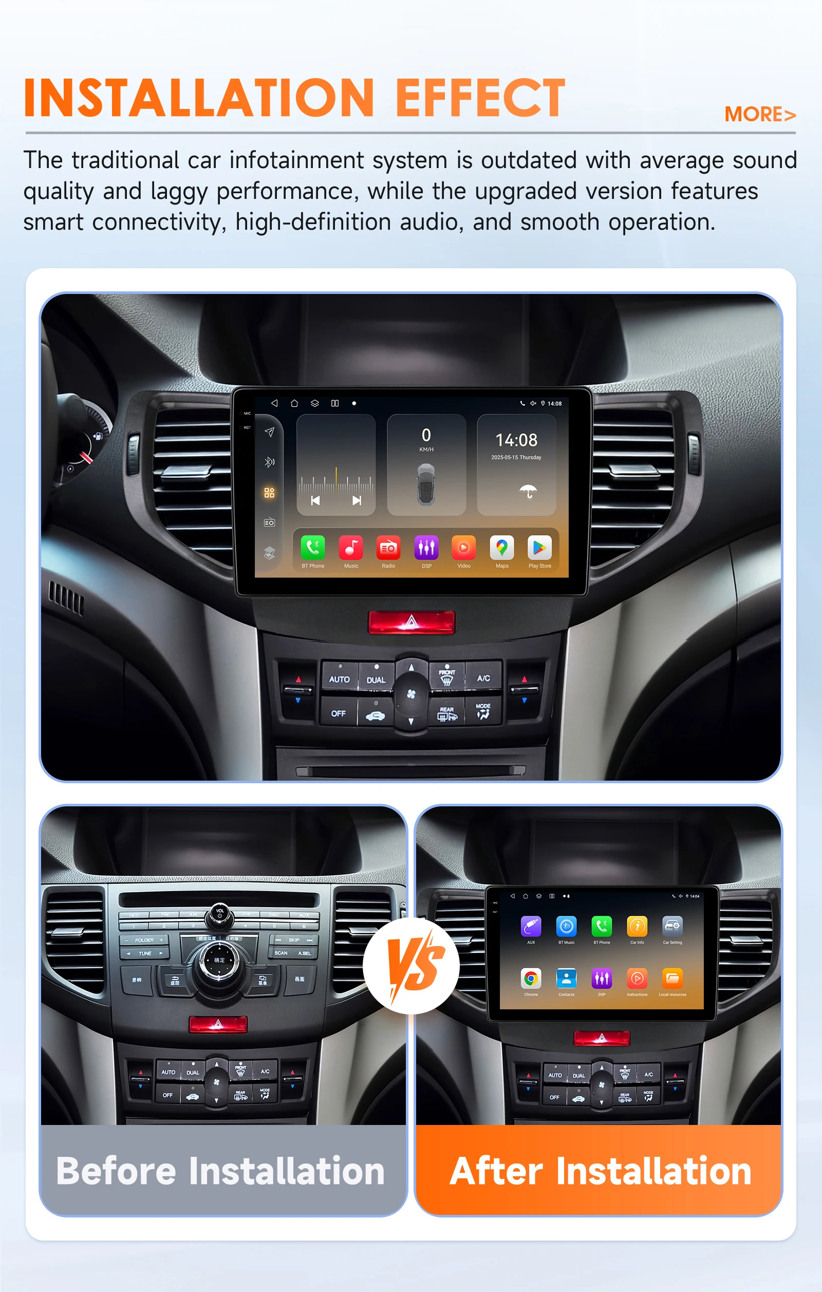 Hizpo 9 Inch Radio For Honda Accord 8 2008-2012 4G Car Multimedia GPS 2din Autoradio Wireless CarPlay Android Auto Navigation BT