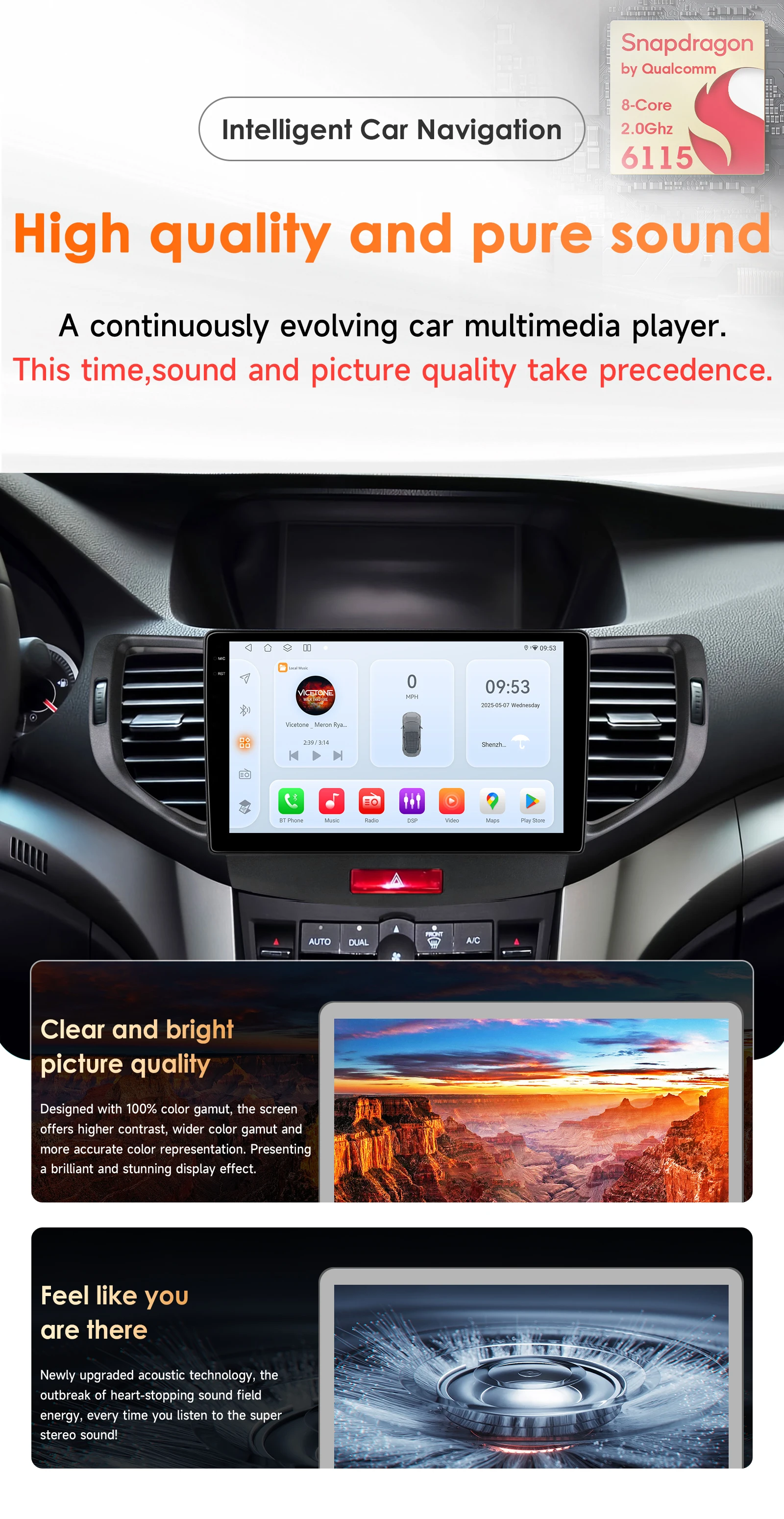 Hizpo 9 Inch Radio For Honda Accord 8 2008-2012 4G Car Multimedia GPS 2din Autoradio Wireless CarPlay Android Auto Navigation BT