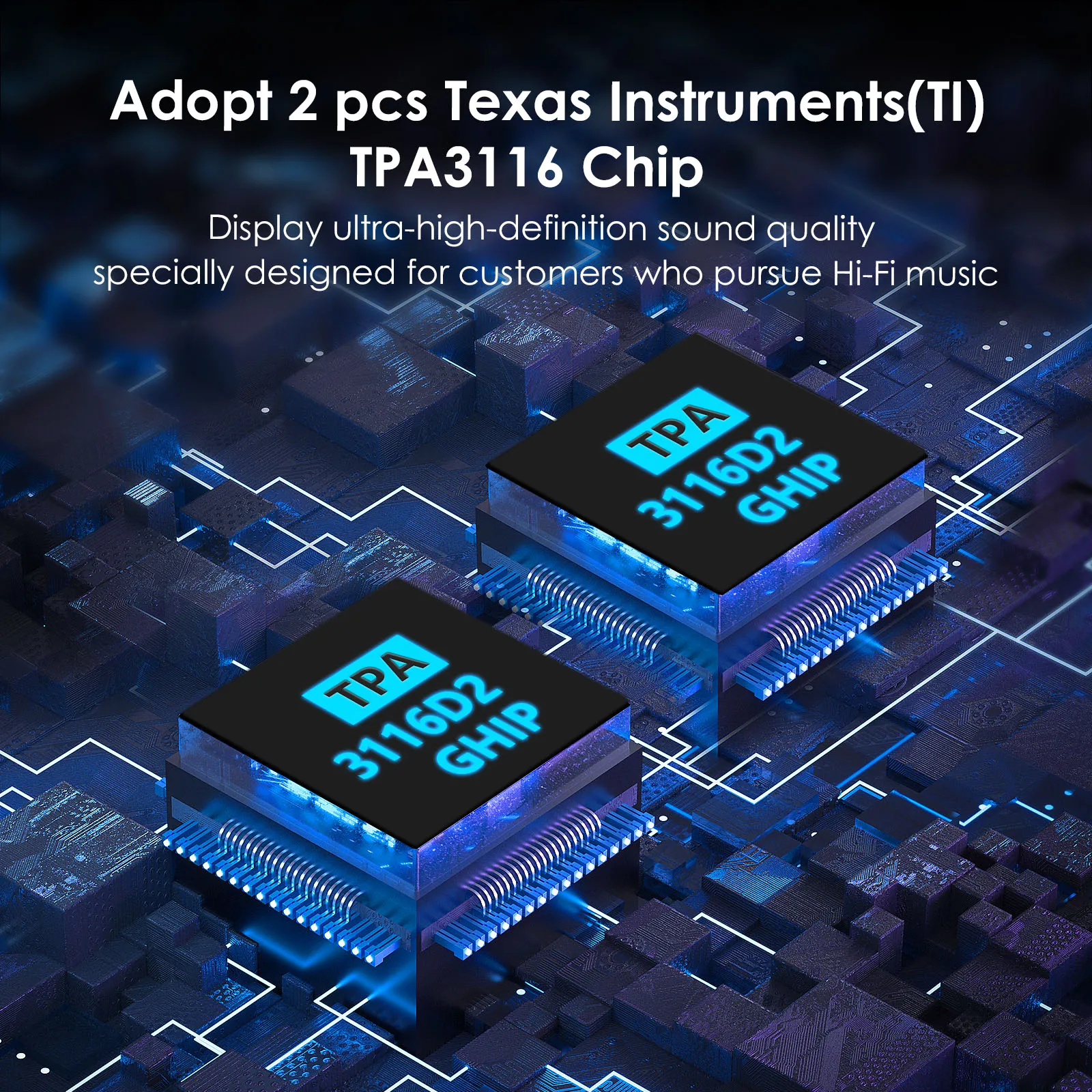 Fosi Audio BL20A Bluetooth TPA3116 Sound Power Amp 2.1CH 100W Mini HiFi Class D Amp Bass Treble With U-Disk Remote Control