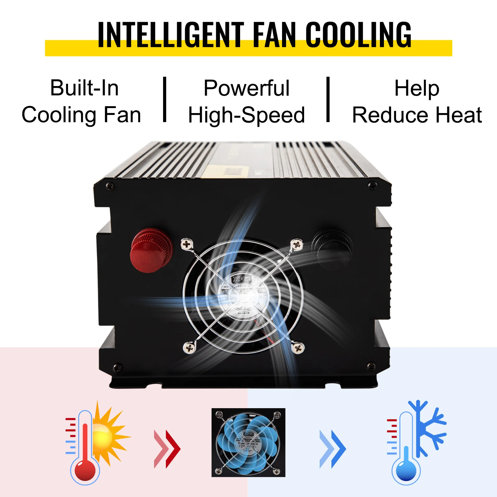 SucceBuy Modified Sine Wave Inverter DC 12V - AC 240V / DC 24V - AC 240V Aluminum Alloy LCD Screen & LED Indicators for Powering
