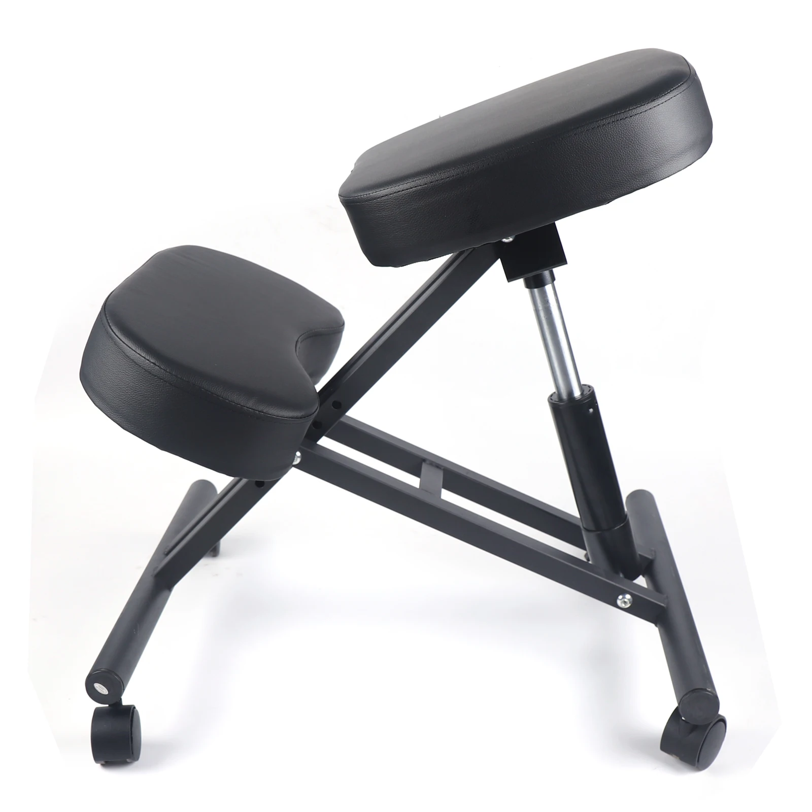 Ergonomic Adjustable Knee Chair - Pneumatic Height, Reduces Stiffness Supports Up to 250 lbs, Stylish Black Design for Any Space