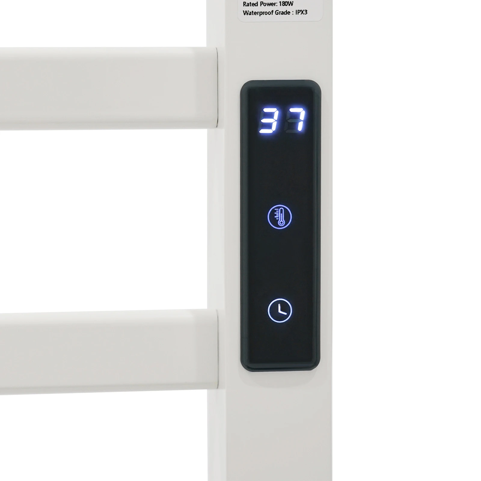 180W Bathroom Electric Towel Warmer Rack 45-65℃ Thermostatic Heating Rack Touch Digital Display Freestanding Heated Towel Bar