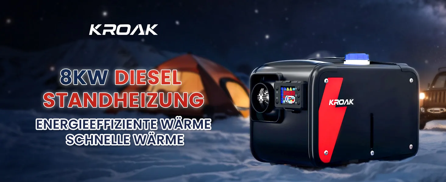 HCALORY 12V Diesel Car Heater 5-8KW Standing Air Heater for Car Parking with Smart App LCD Panel And Remote Control 24V