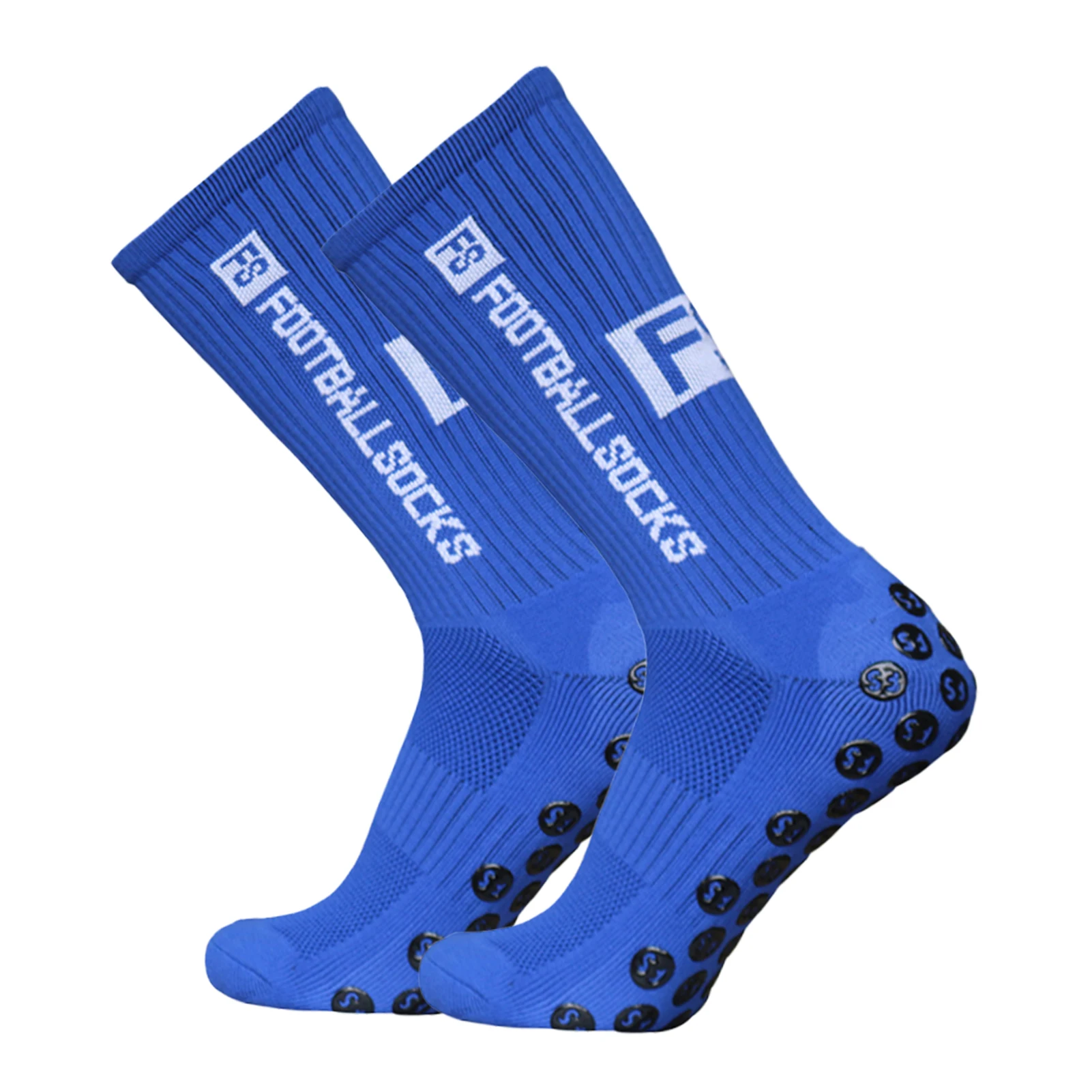 1 Pairs Outdoor Sports Running Socks Stretch Socks Athletic Football Soccer Socks Anti Slip Sock with Grips for Adult 39-46