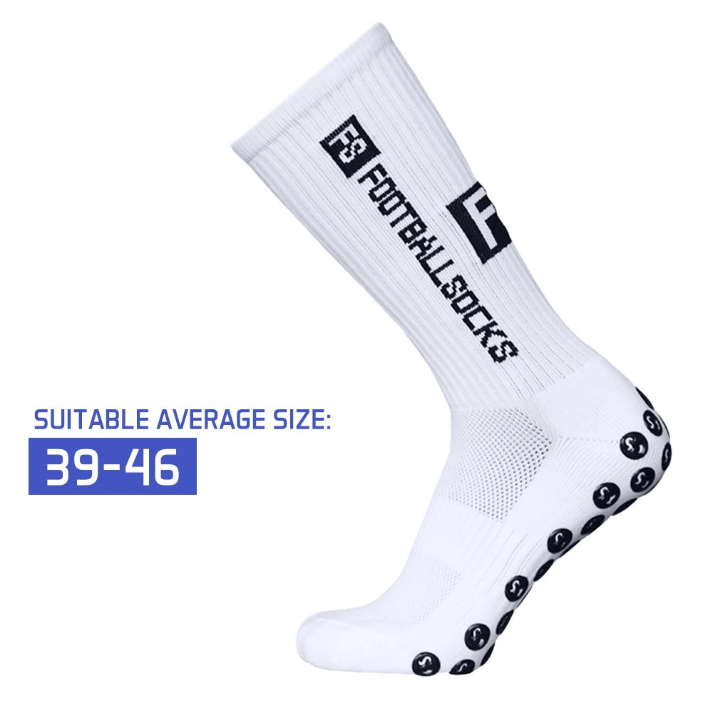 1 Pairs Outdoor Sports Running Socks Stretch Socks Athletic Football Soccer Socks Anti Slip Sock with Grips for Adult 39-46