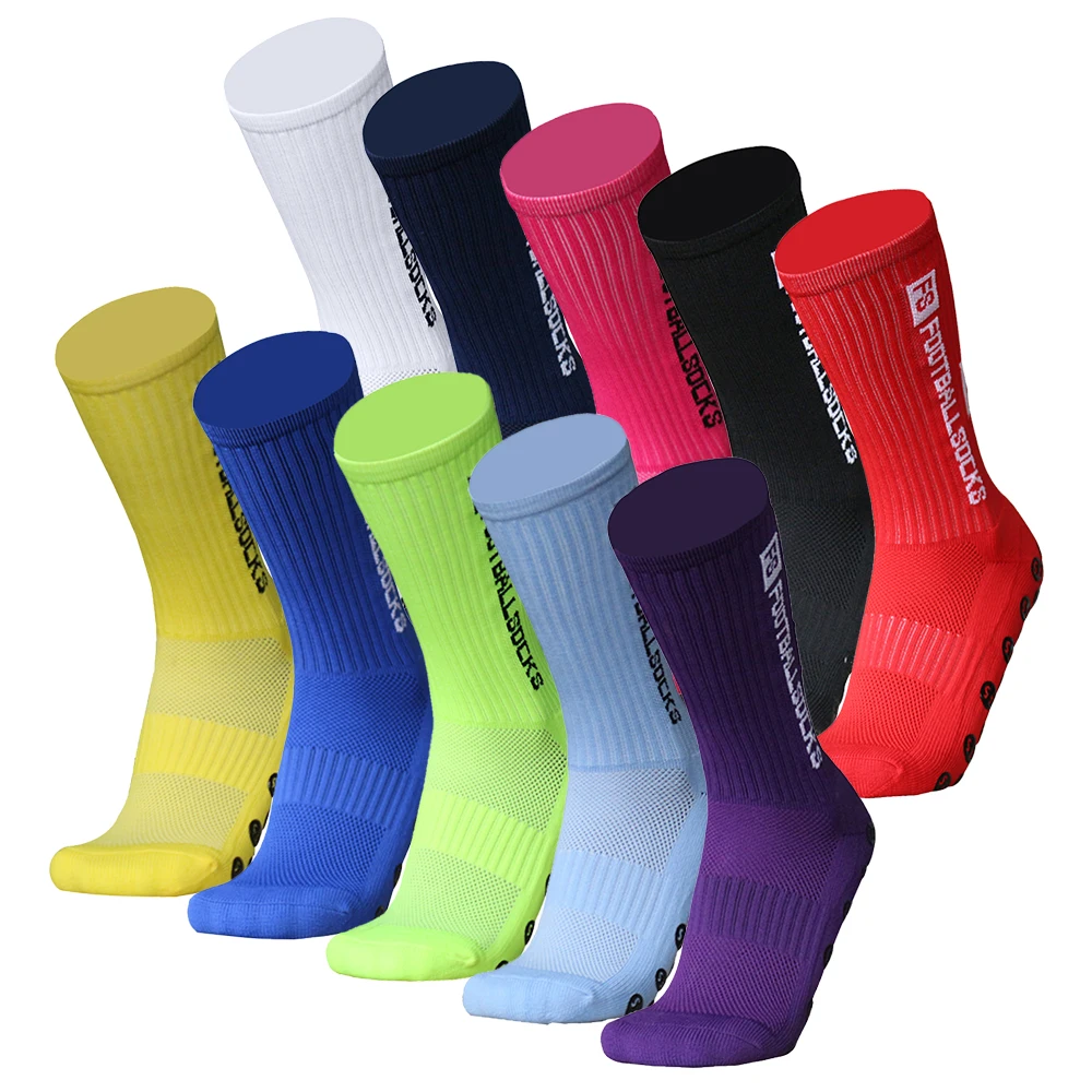 1 Pairs Outdoor Sports Running Socks Stretch Socks Athletic Football Soccer Socks Anti Slip Sock with Grips for Adult 39-46