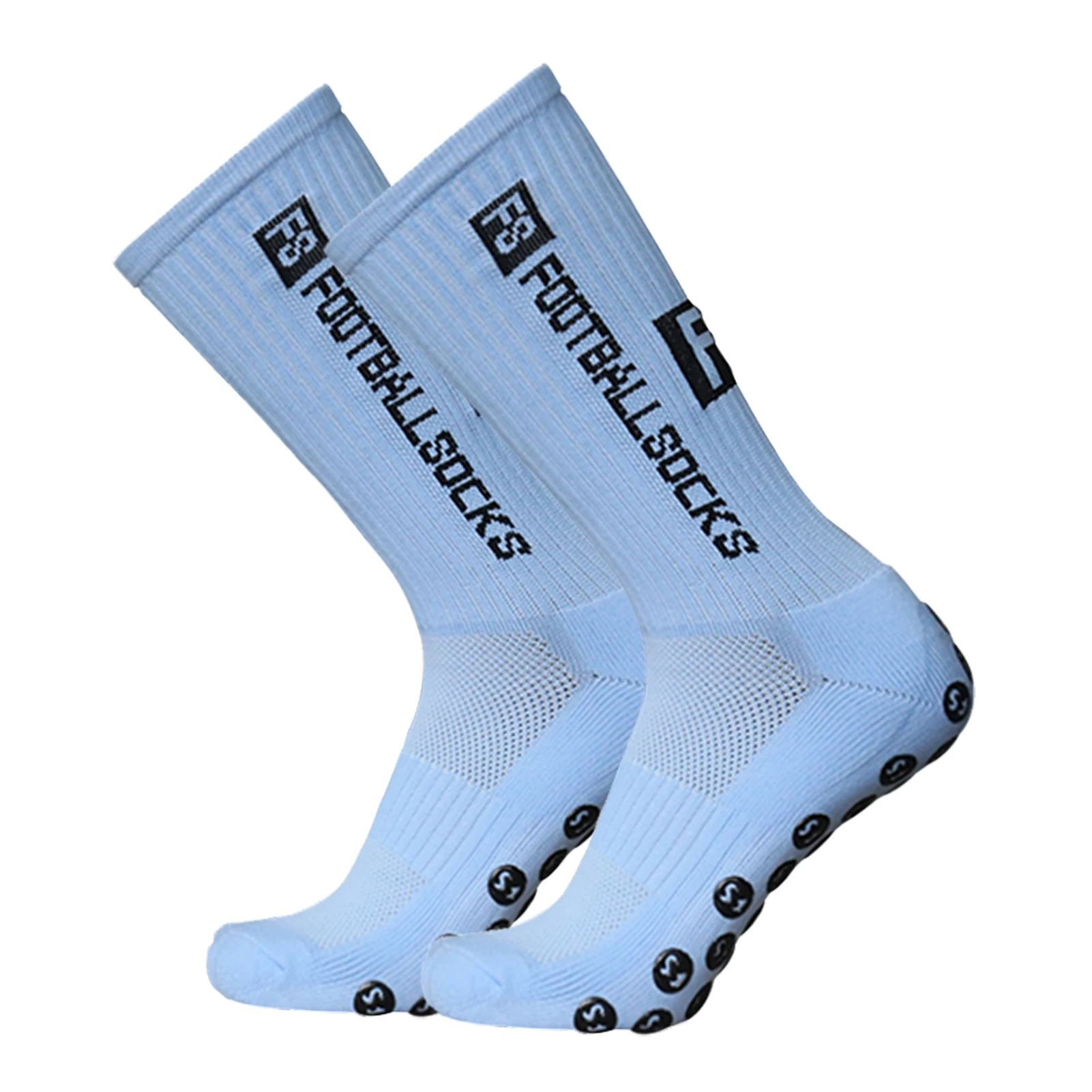 1 Pairs Outdoor Sports Running Socks Stretch Socks Athletic Football Soccer Socks Anti Slip Sock with Grips for Adult 39-46