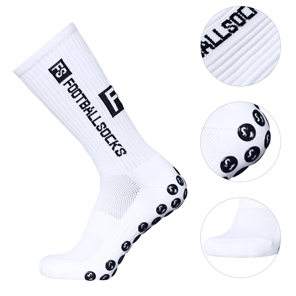 1 Pairs Outdoor Sports Running Socks Stretch Socks Athletic Football Soccer Socks Anti Slip Sock with Grips for Adult 39-46