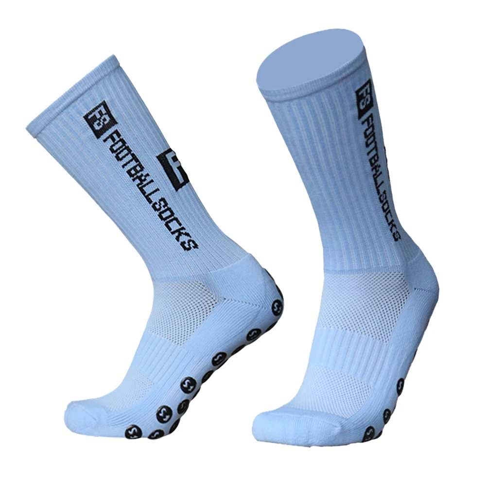 1 Pairs Outdoor Sports Running Socks Stretch Socks Athletic Football Soccer Socks Anti Slip Sock with Grips for Adult 39-46
