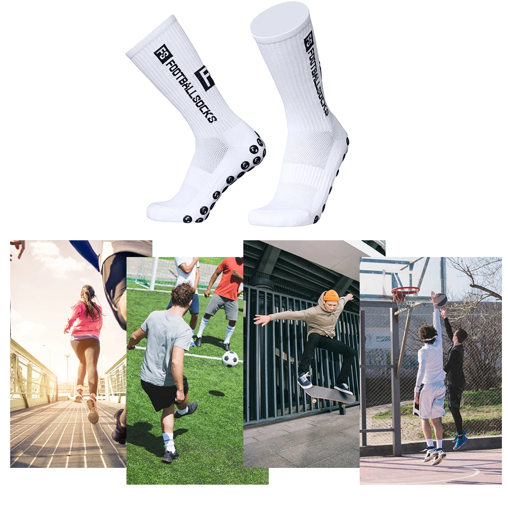 1 Pairs Outdoor Sports Running Socks Stretch Socks Athletic Football Soccer Socks Anti Slip Sock with Grips for Adult 39-46