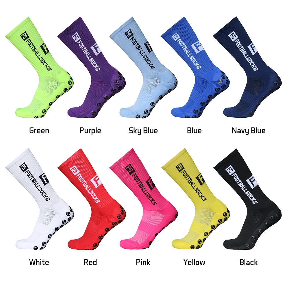 1 Pairs Outdoor Sports Running Socks Stretch Socks Athletic Football Soccer Socks Anti Slip Sock with Grips for Adult 39-46