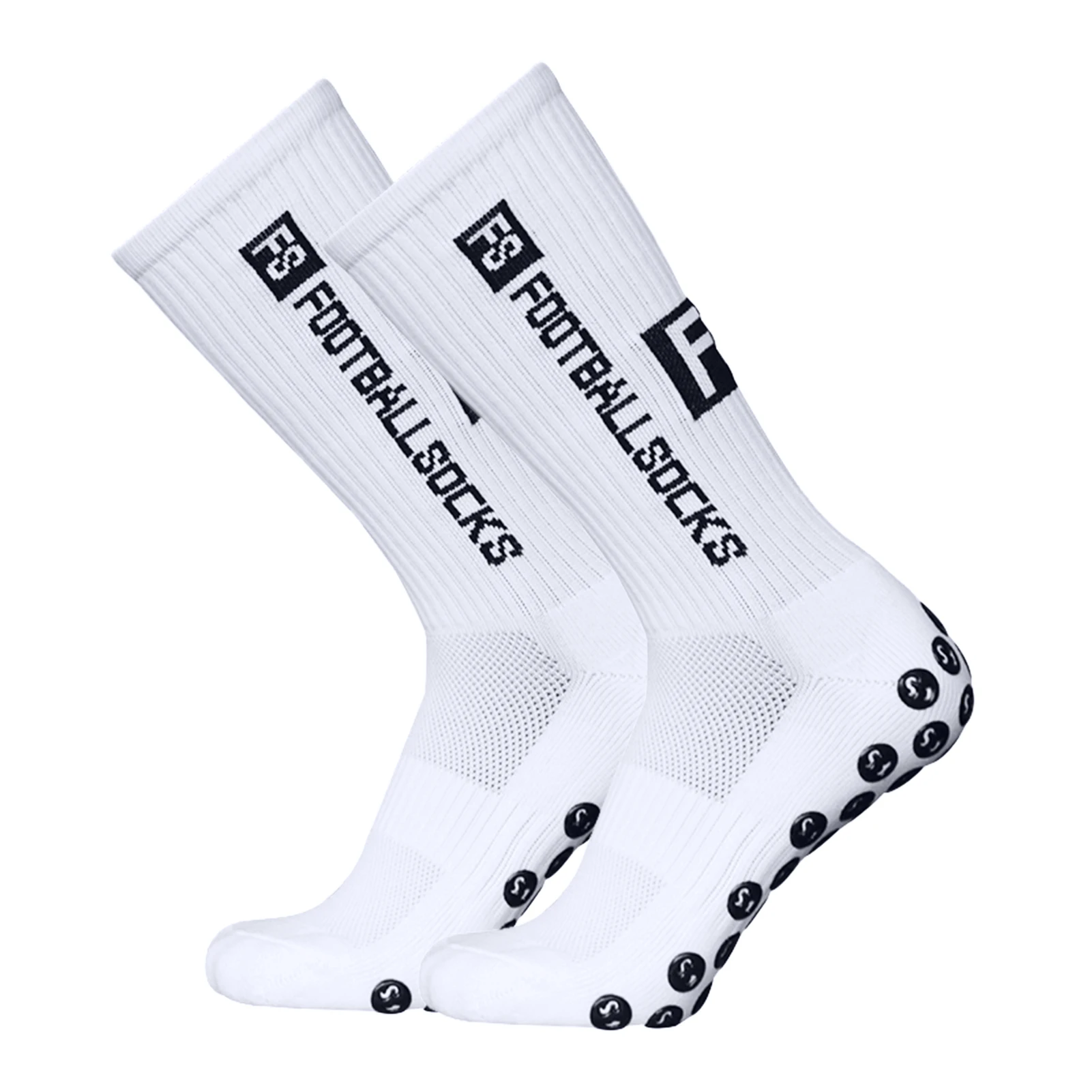 1 Pairs Outdoor Sports Running Socks Stretch Socks Athletic Football Soccer Socks Anti Slip Sock with Grips for Adult 39-46