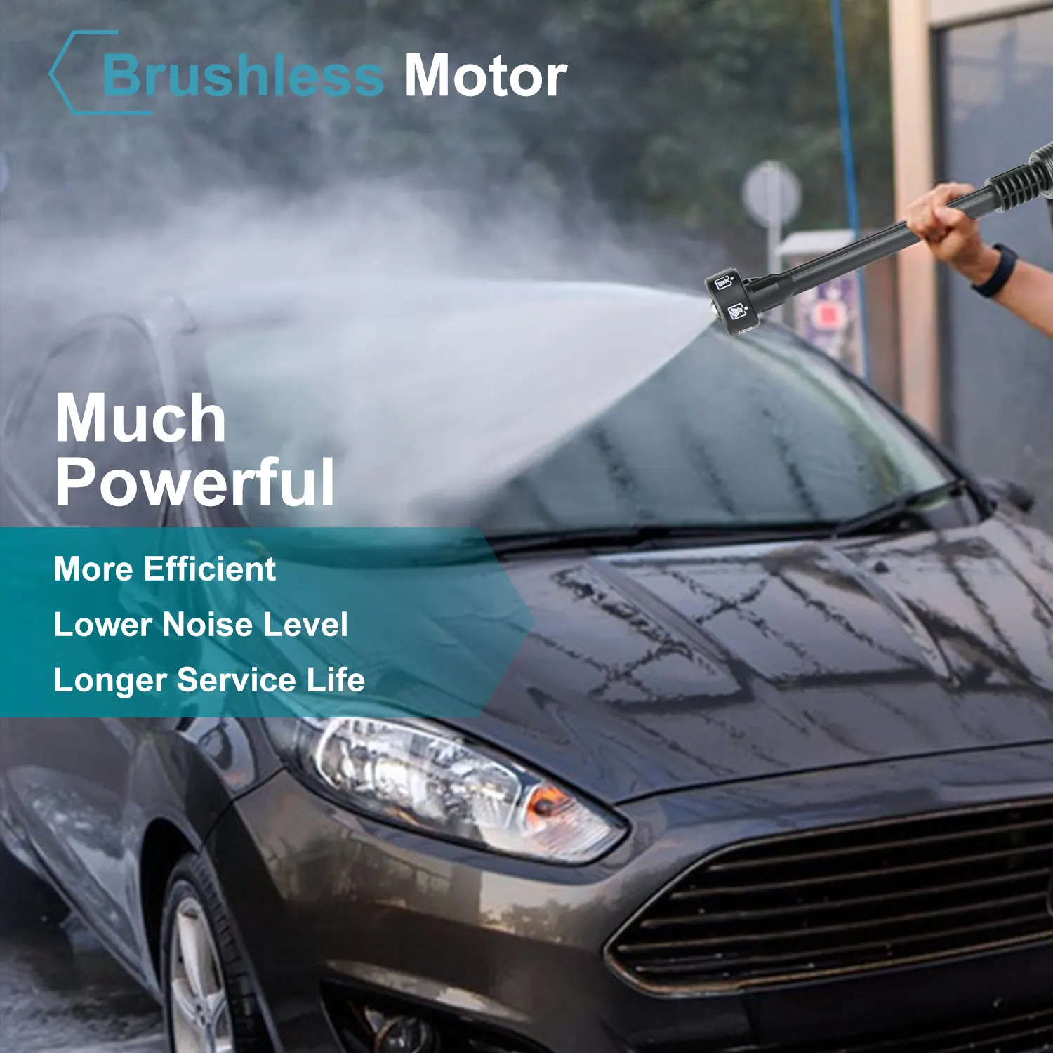 200bar Brushless High Pressure Car Wash Water Gun 6 IN 1 Washing Garden Washing Spray Gun For Car Lawn Pool Floors