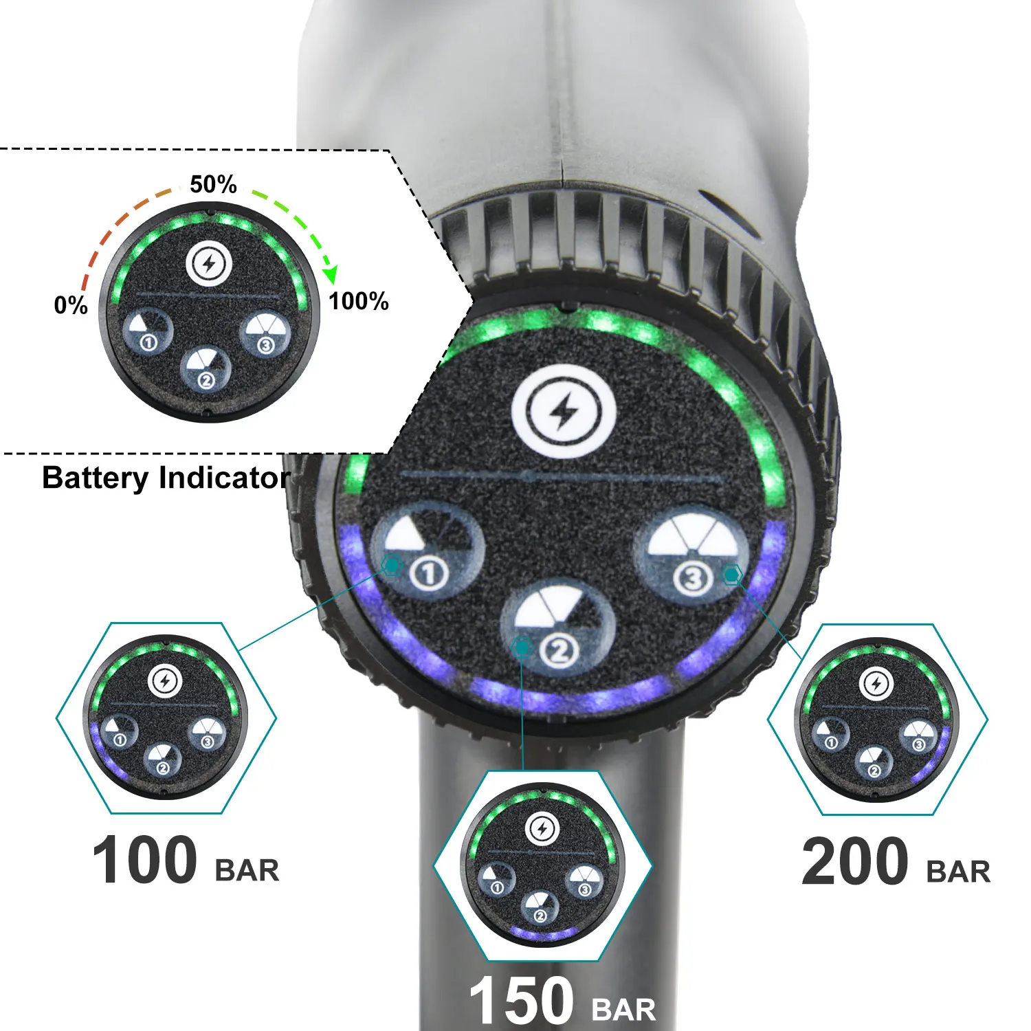 200bar Brushless High Pressure Car Wash Water Gun 6 IN 1 Washing Garden Washing Spray Gun For Car Lawn Pool Floors