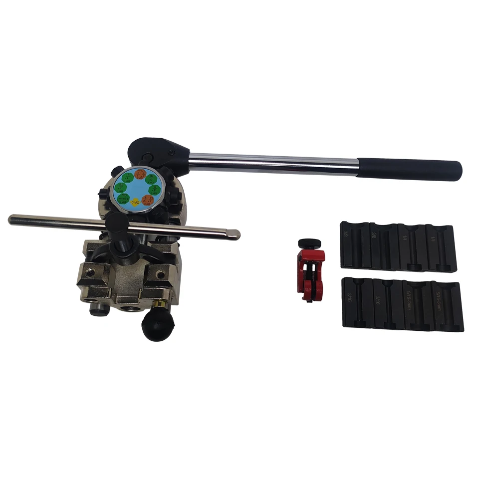 45 Degree Professional Brake Pipe Flaring Tool Kit for Single, Bubble, Double Tube Rolling for 3/16', 1/4', 5/16', 3/8'