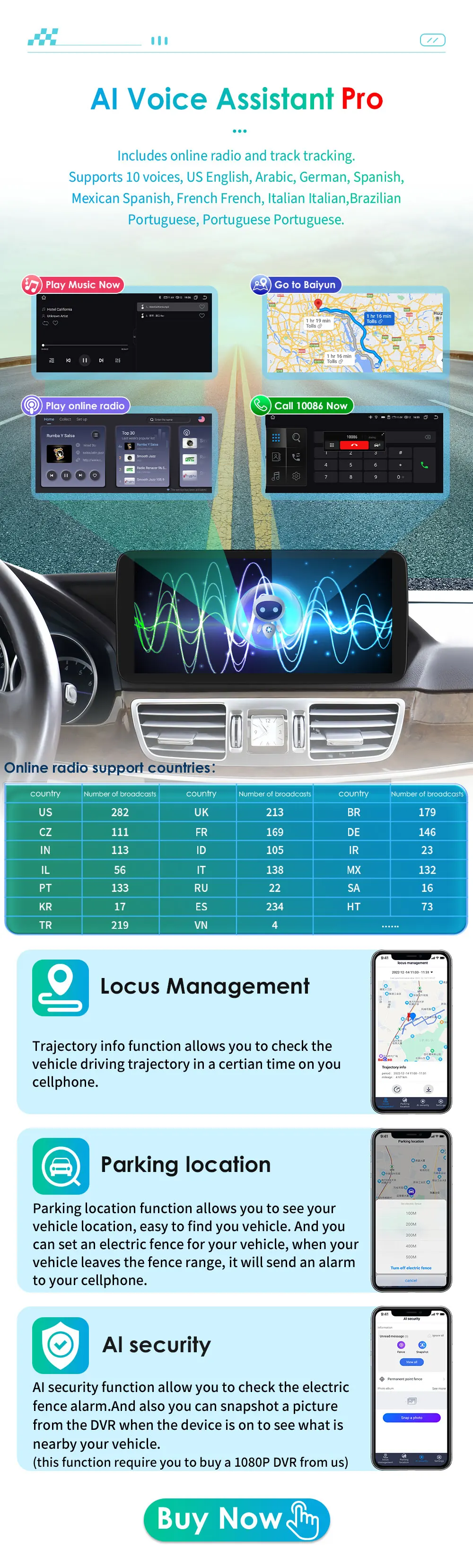10.25" Android Auto Car Radio for Mercedes Benz C-Class W205 2015 - 2018 NTG 5.0 Intelligent System CarPlay GPS RDS DSP 4G BT