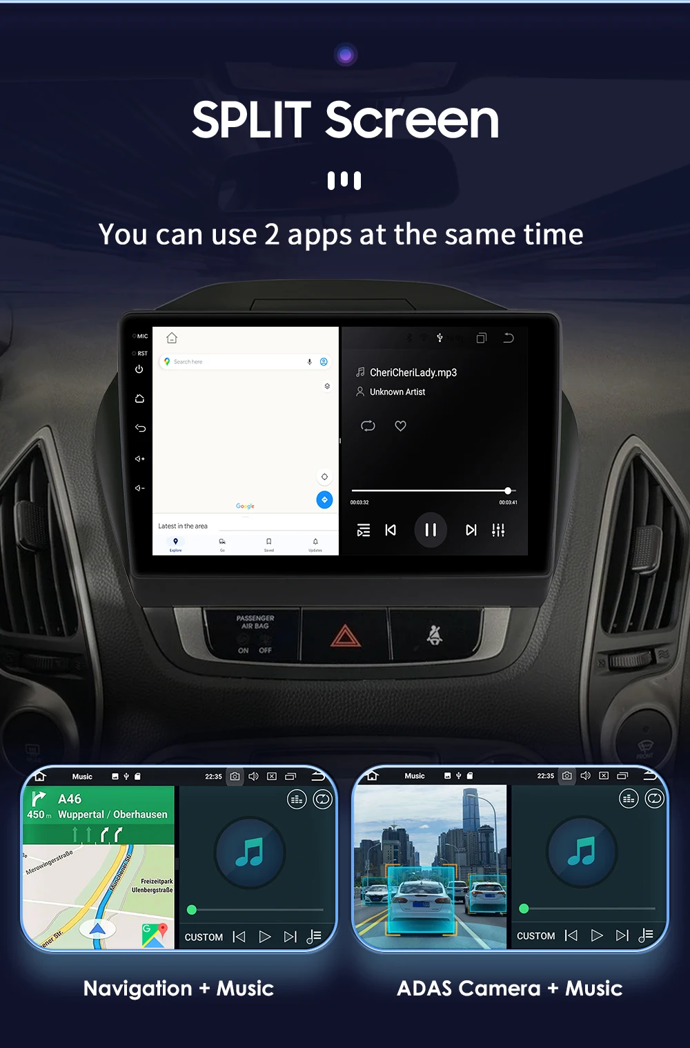 Hizpo 2 DIN Android Auto Radio For Hyundai Tucson 2 IX35 2011 - 2017 Carplay 4G Car Multimedia GPS 2DIN Autoradio Head Unit AI