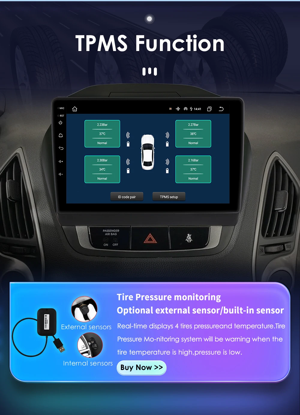Hizpo 2 DIN Android Auto Radio For Hyundai Tucson 2 IX35 2011 - 2017 Carplay 4G Car Multimedia GPS 2DIN Autoradio Head Unit AI